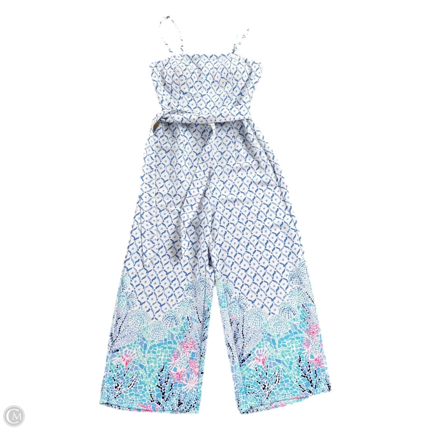Jumpsuit Designer By Lilly Pulitzer In Blue & White, Size: 00