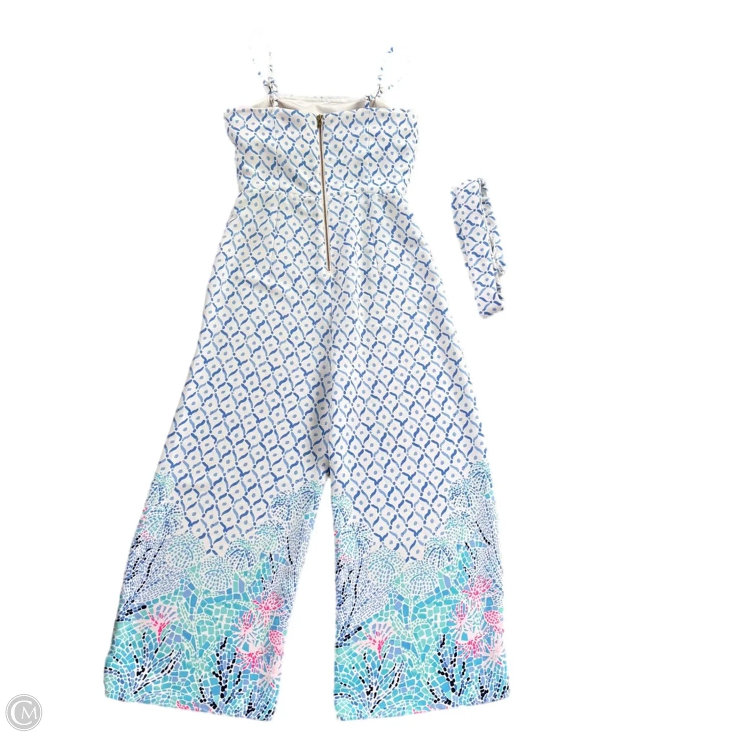 Jumpsuit Designer By Lilly Pulitzer In Blue & White, Size: 00
