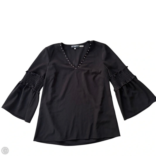 Top Long Sleeve Designer By Karl Lagerfeld In Black, Size: S