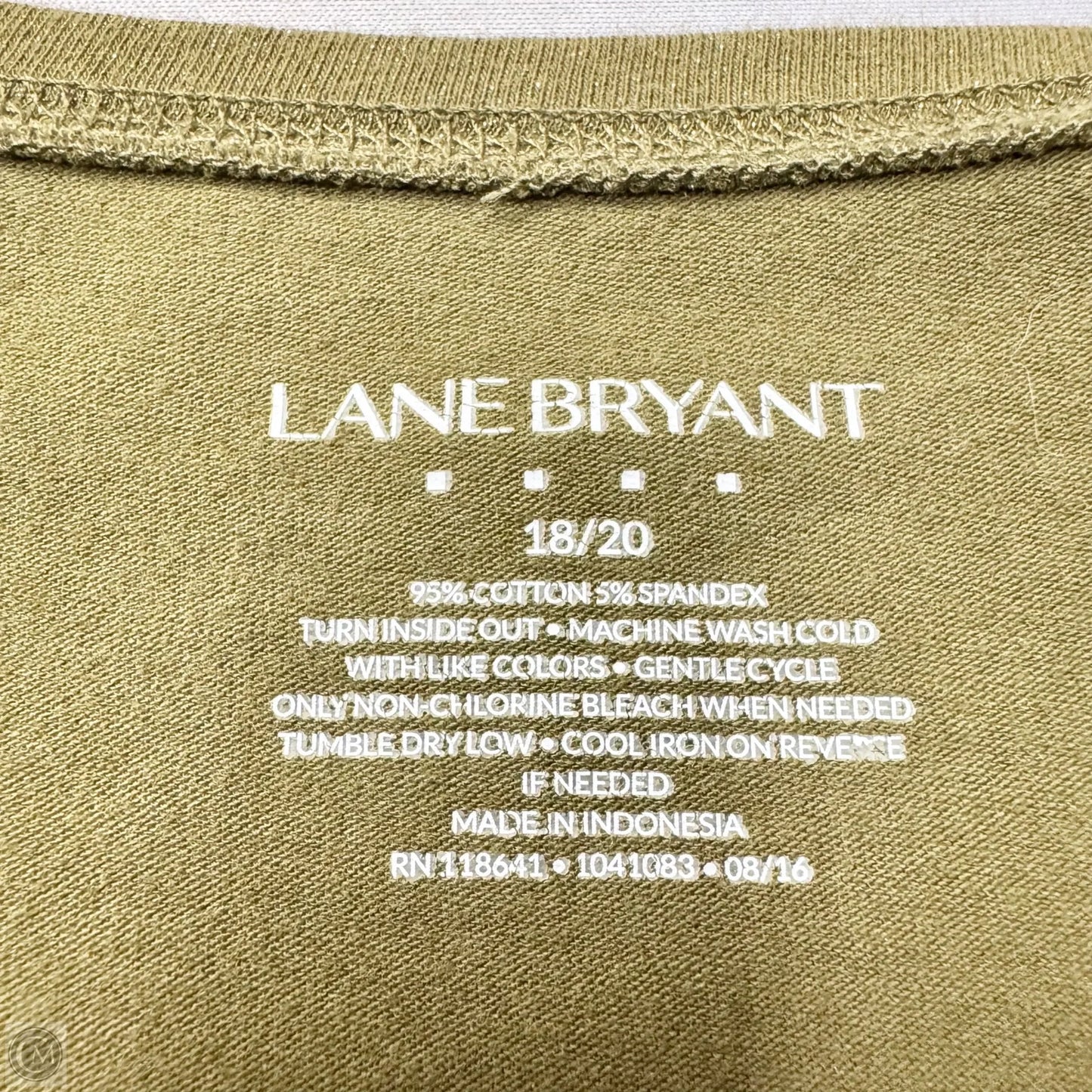 Top 3/4 Sleeve By Lane Bryant In Green, Size: 1x