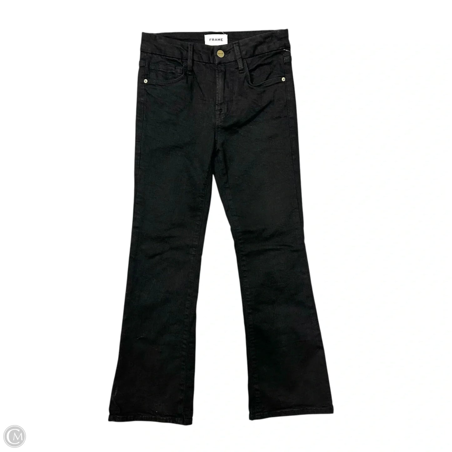 Jeans Boot Cut By Frame In Black Denim, Size: 0