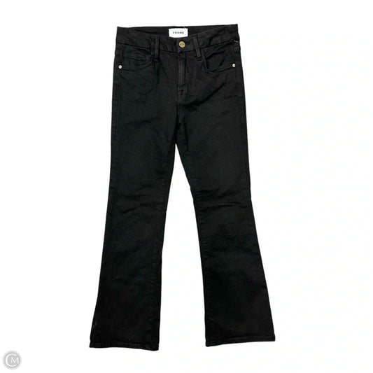 Jeans Boot Cut By Frame In Black Denim, Size: 0