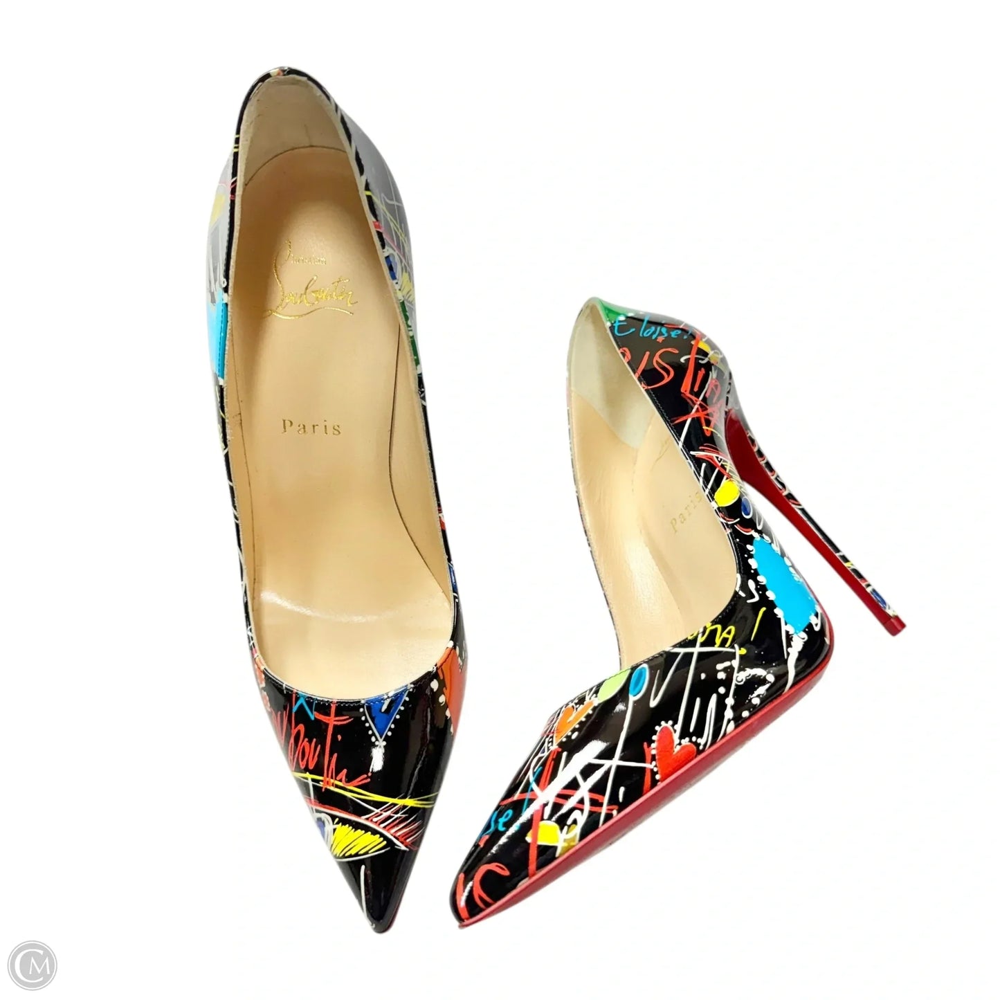 Shoes Luxury Designer By Christian Louboutin In Multi-colored, Size: 9