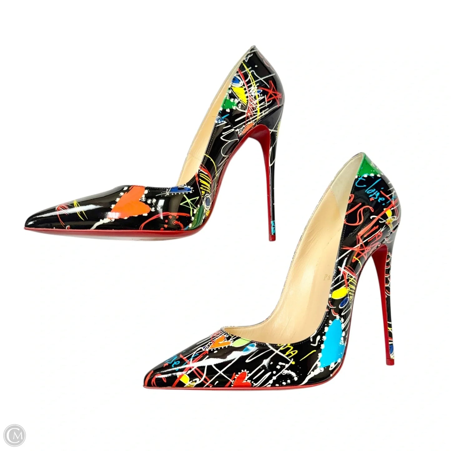 Shoes Luxury Designer By Christian Louboutin In Multi-colored, Size: 9