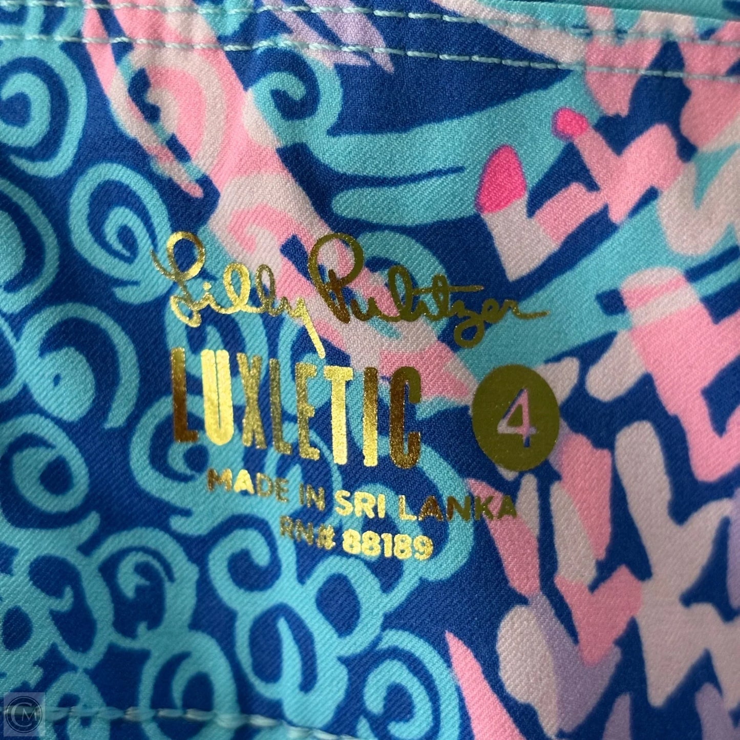 Pants Designer By Lilly Pulitzer In Blue & Pink, Size: 4