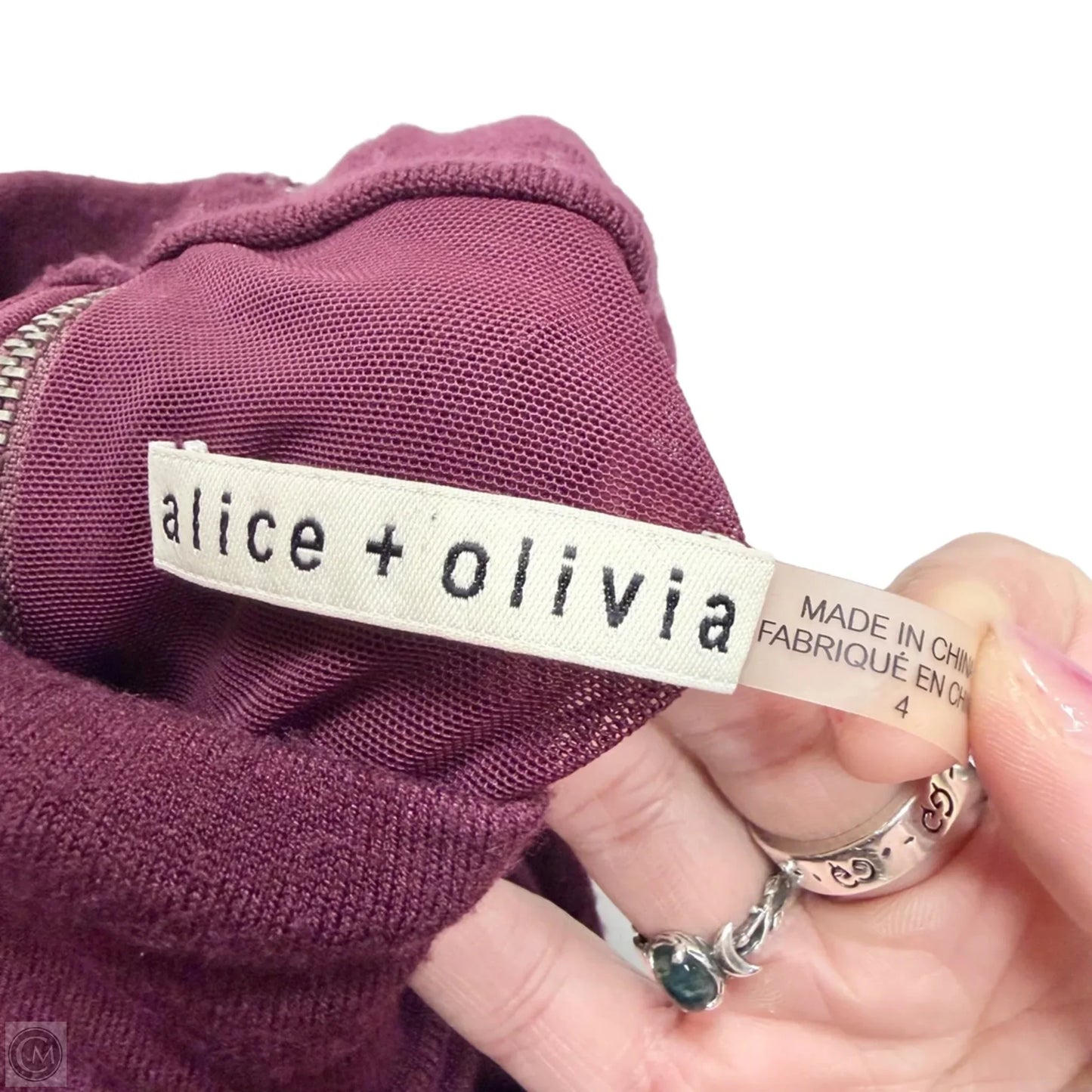 Dress Designer By Alice + Olivia In Maroon, Size: S