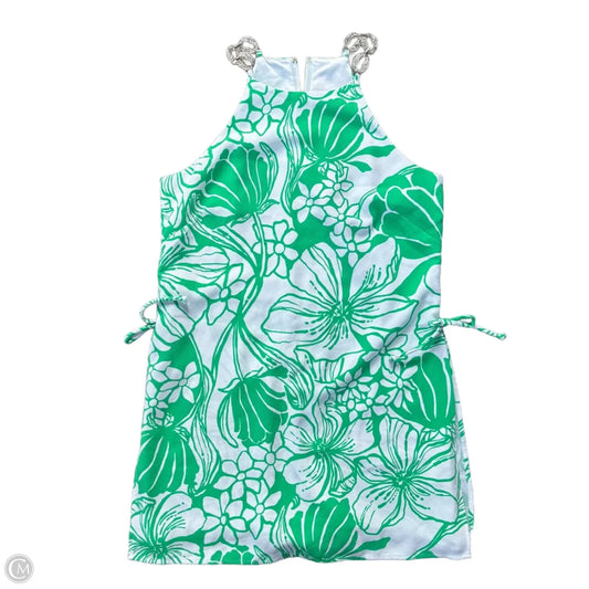 Romper Designer By Lilly Pulitzer In Green & White, Size: S