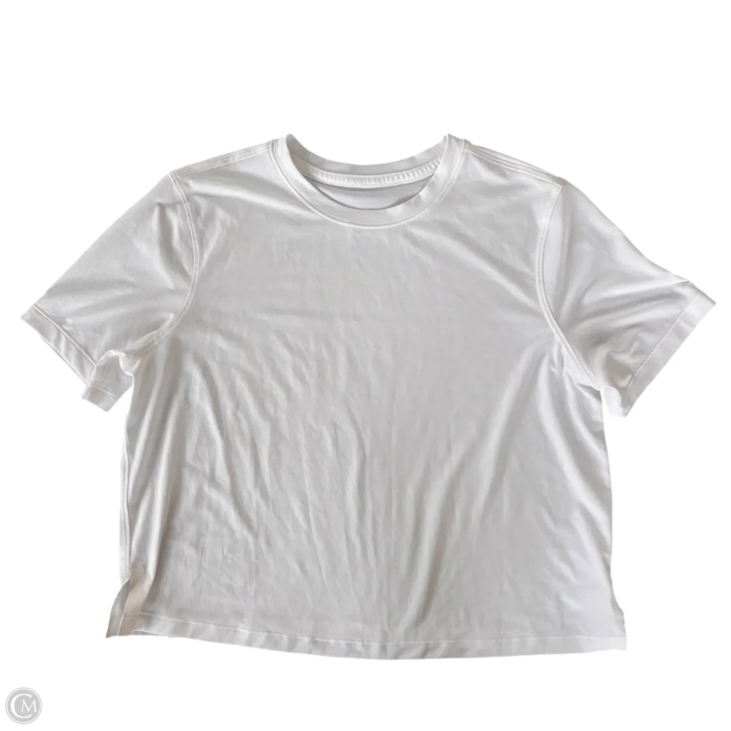 Athletic Top Short Sleeve By Lululemon In White, Size: M