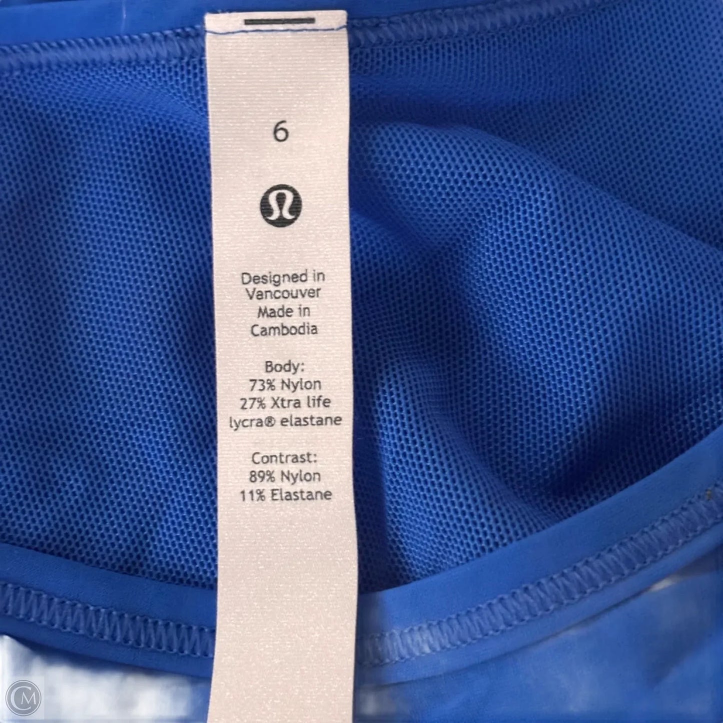 Athletic Tank Top By Lululemon In Blue, Size: S