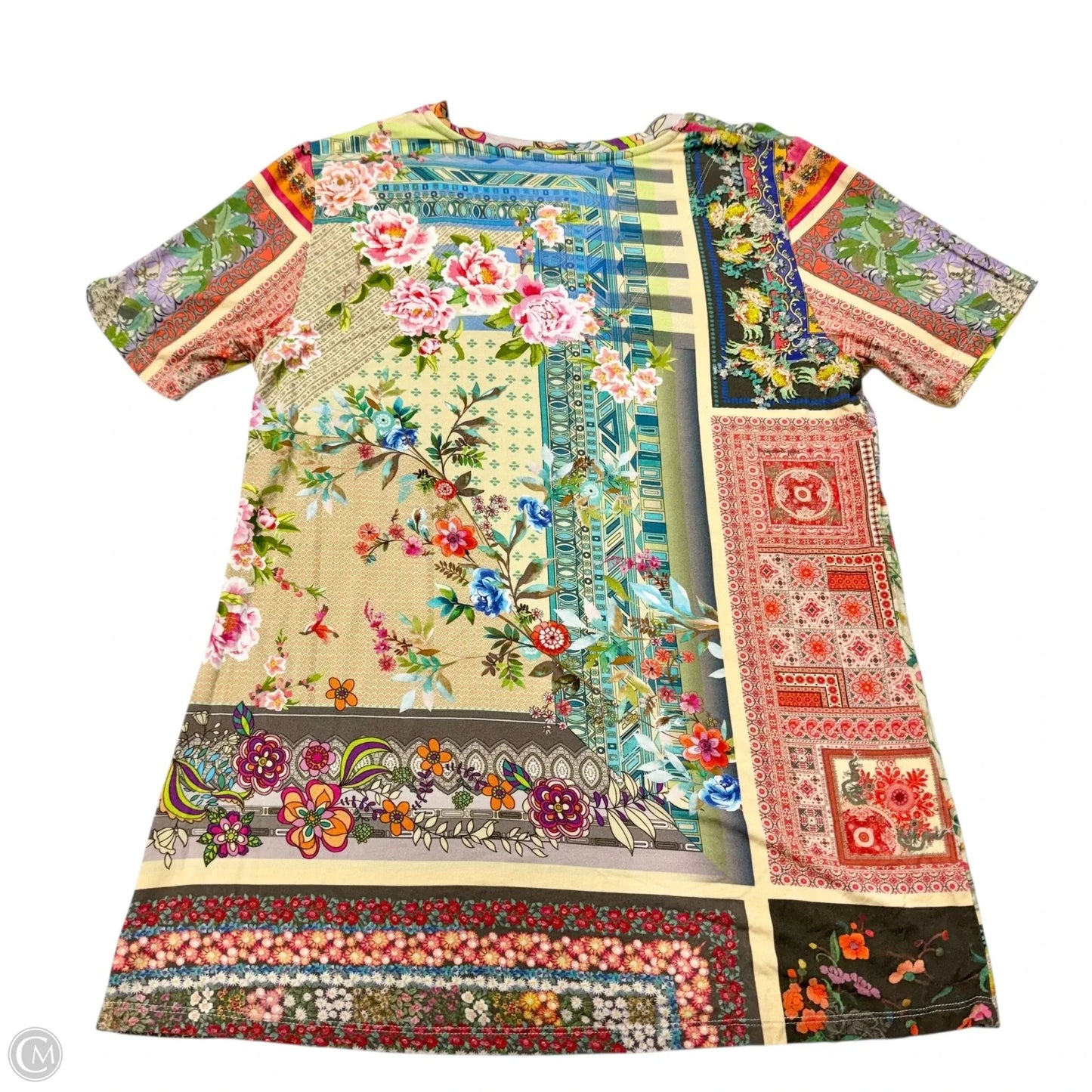 Top Short Sleeve By Johnny Was In Multi-colored, Size: S