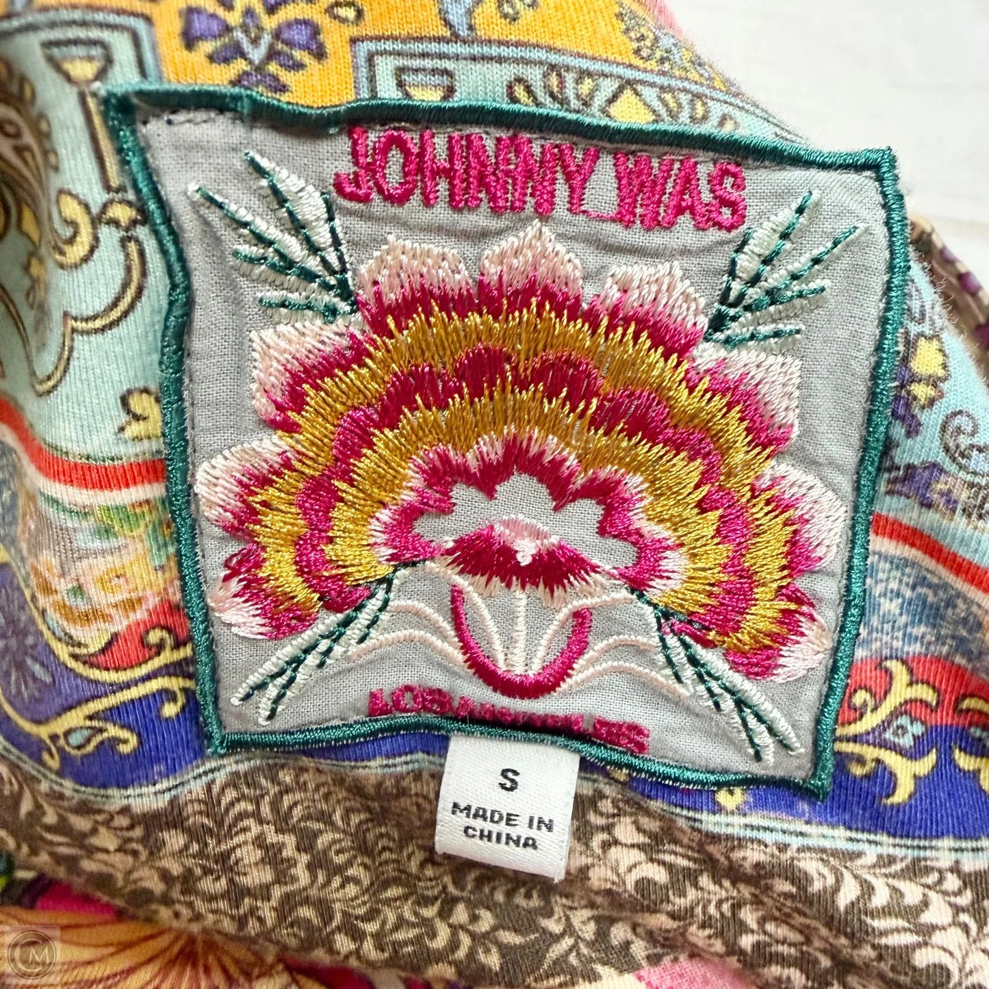 Top Short Sleeve By Johnny Was In Multi-colored, Size: S