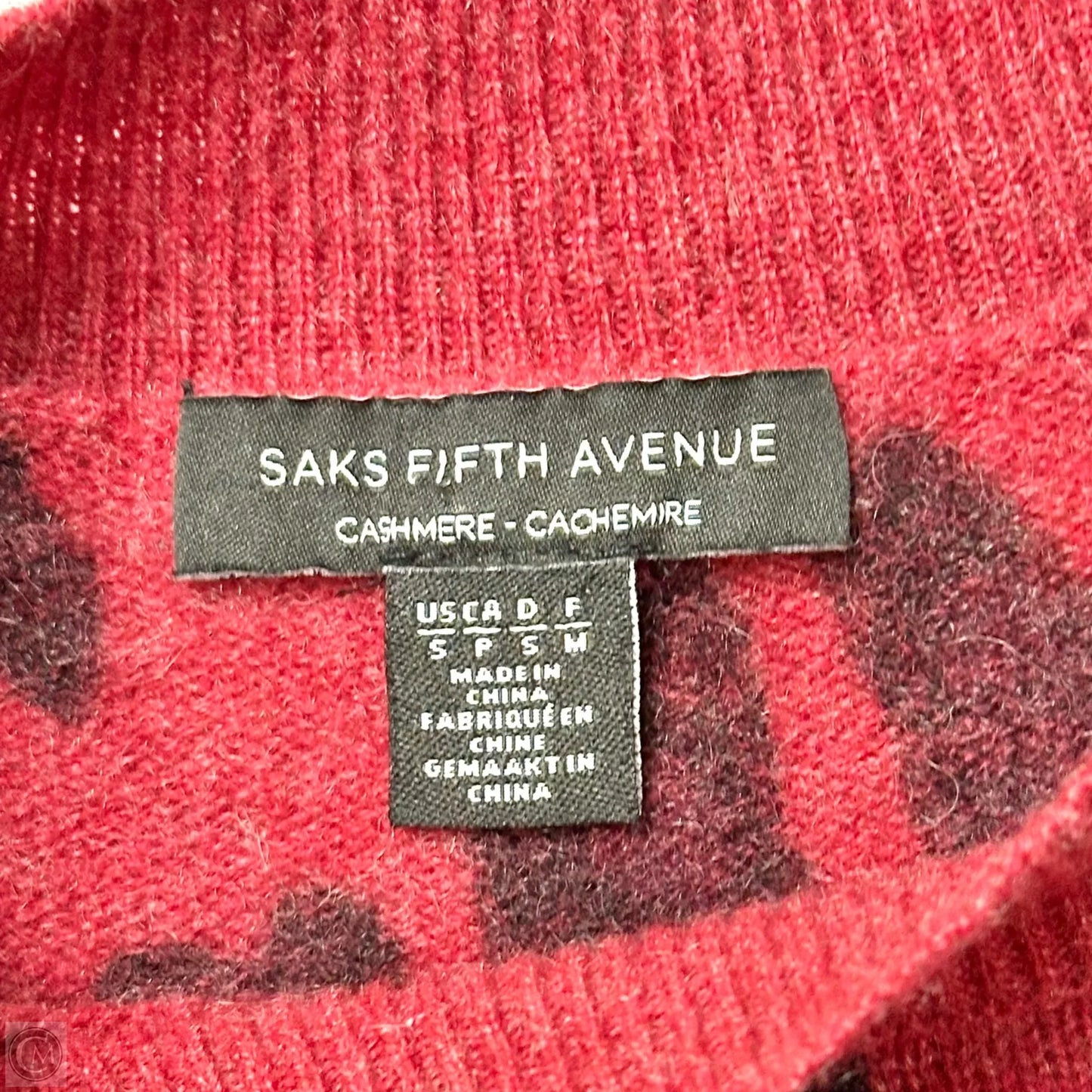 Sweater Cashmere By Saks Fifth Avenue In Leopard Print, Size: S