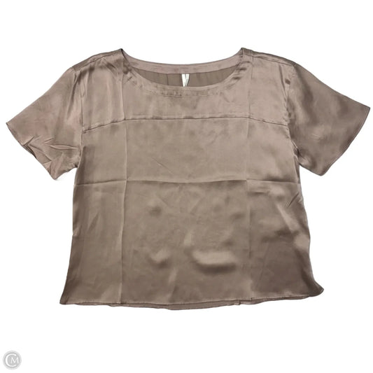 Top Short Sleeve By Anthropologie In Taupe, Size: M