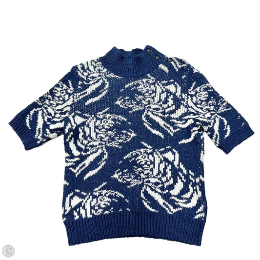 Sweater Short Sleeve By Maeve In Blue & White, Size: Xs