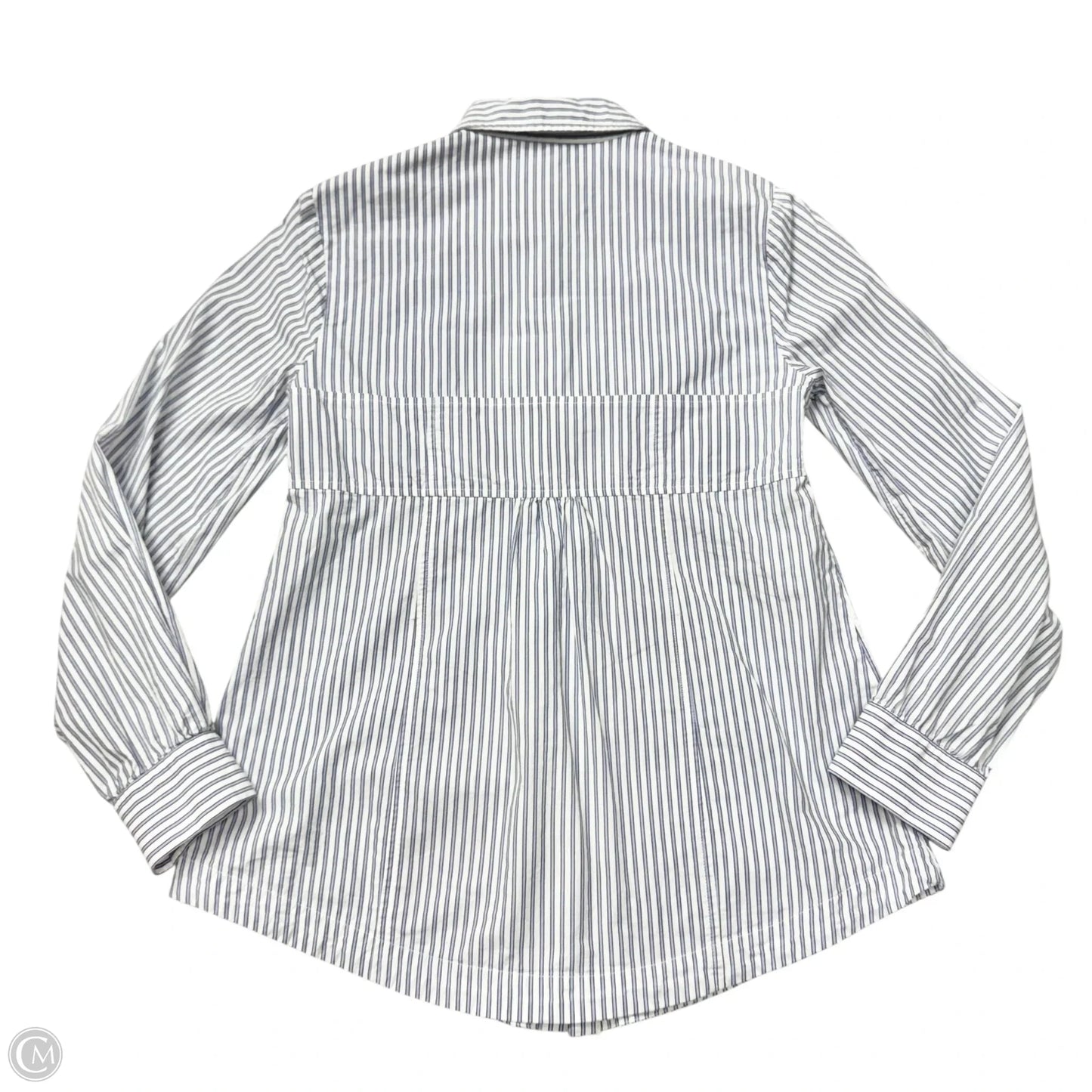 Top Long Sleeve By Maeve In Blue & White, Size: S