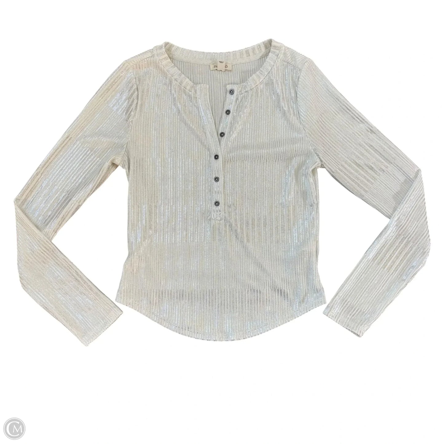 Top Long Sleeve By Pilcro In Silver, Size: S