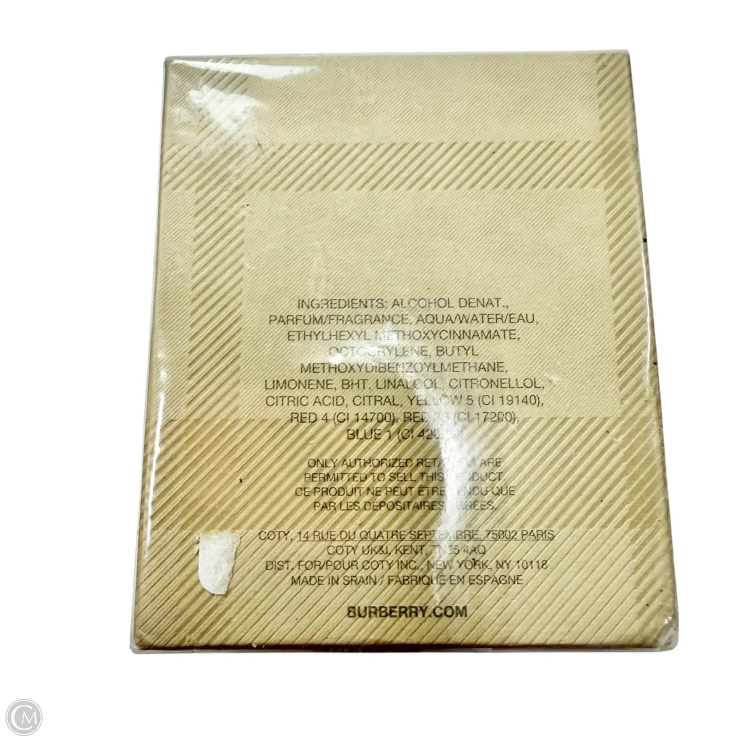 Fragrance Luxury Designer By Burberry, Size: Medium