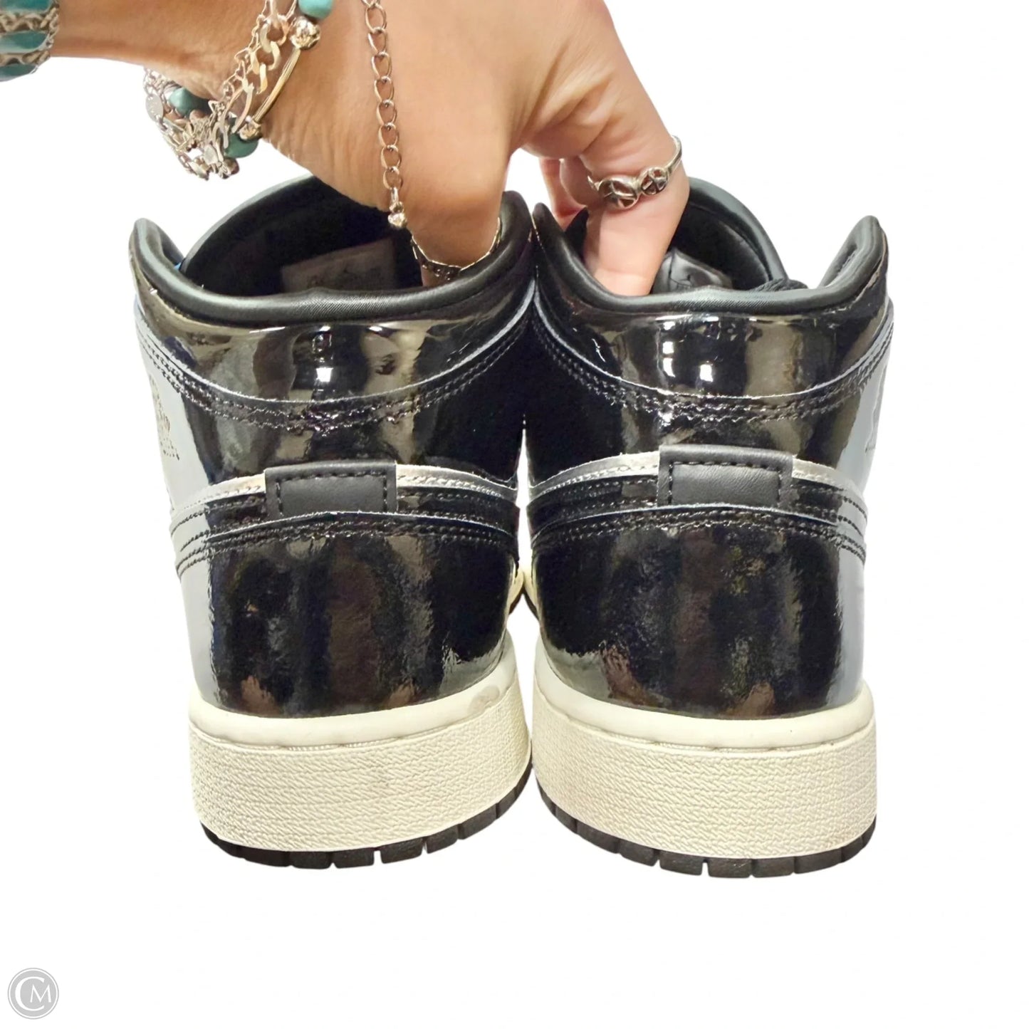 Shoes Luxury Designer By Jordan In Silver, Size: 8