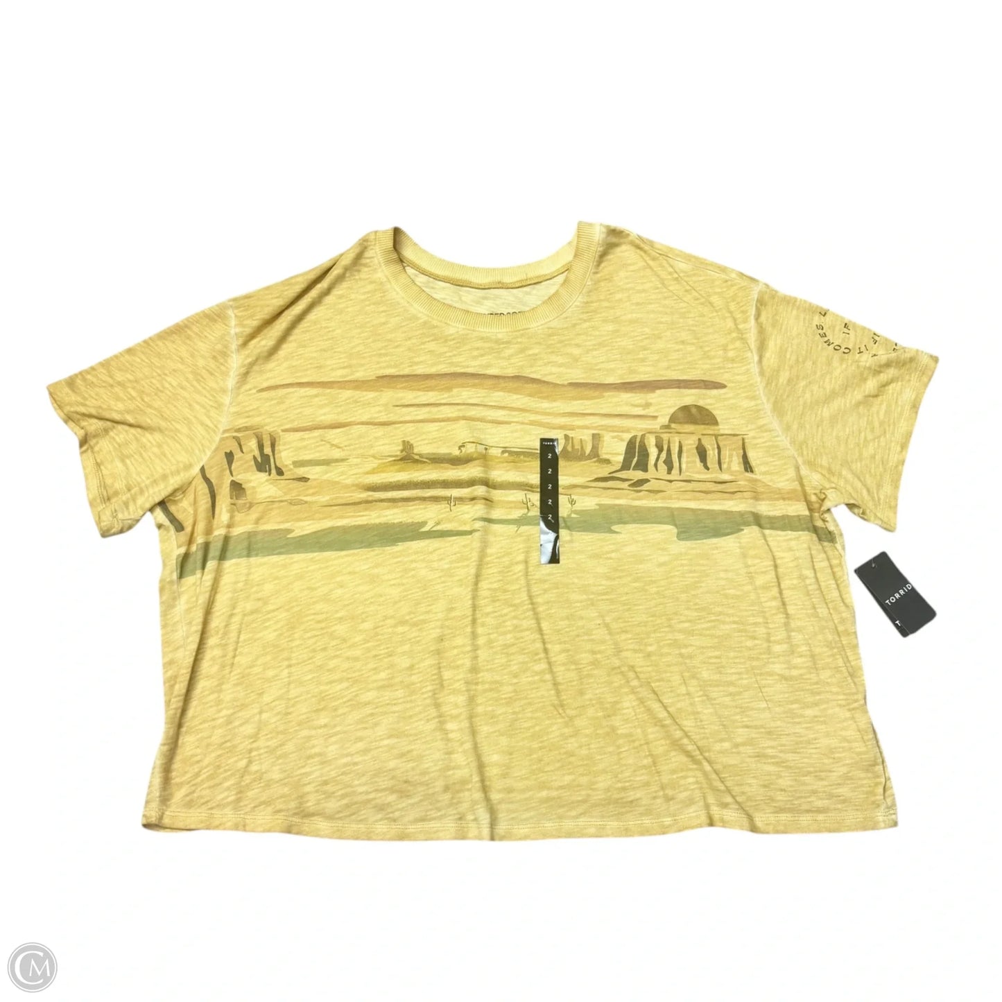 Top Short Sleeve By Torrid In Yellow, Size: 2x