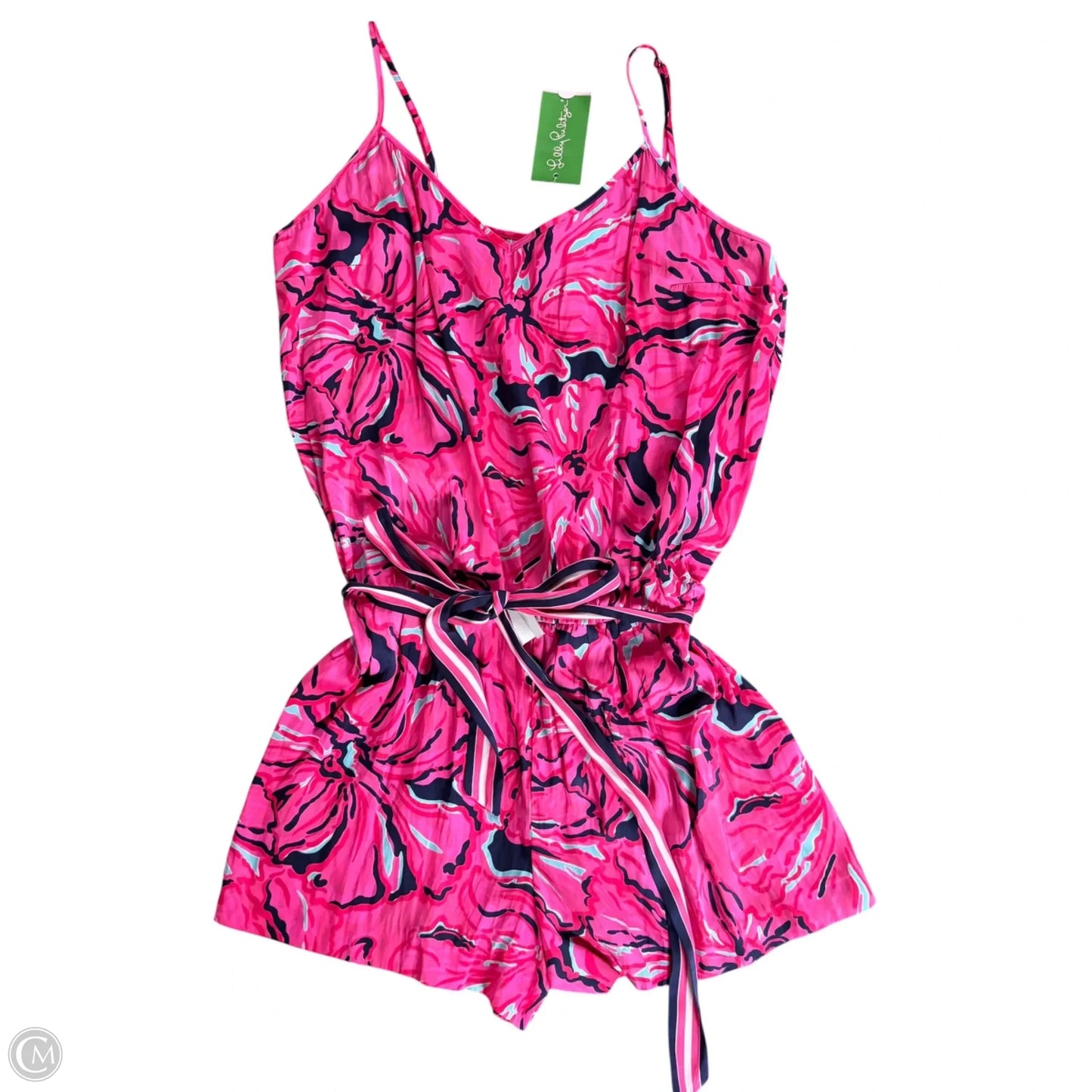 Romper Designer By Lilly Pulitzer In Blue & Pink, Size: Xl