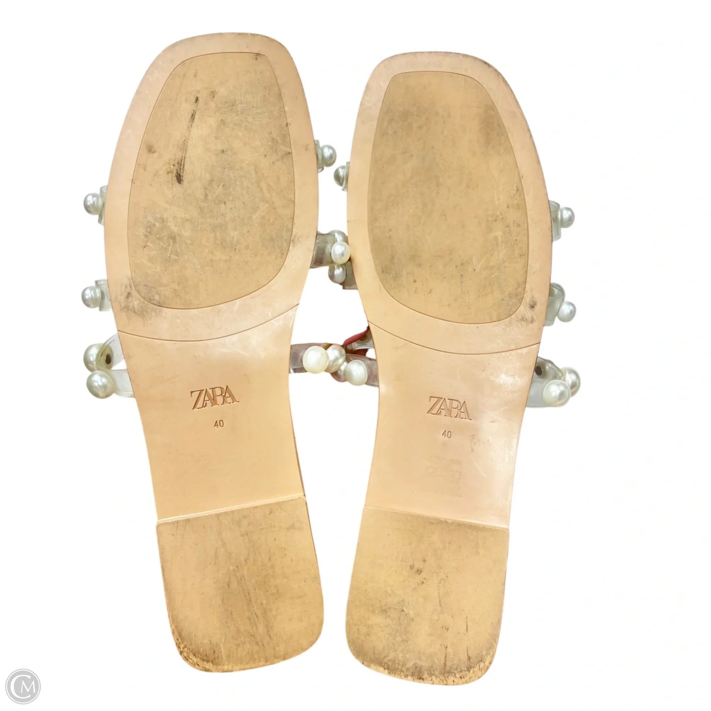 Sandals Flats By Zara In Tan & White, Size: 9.5