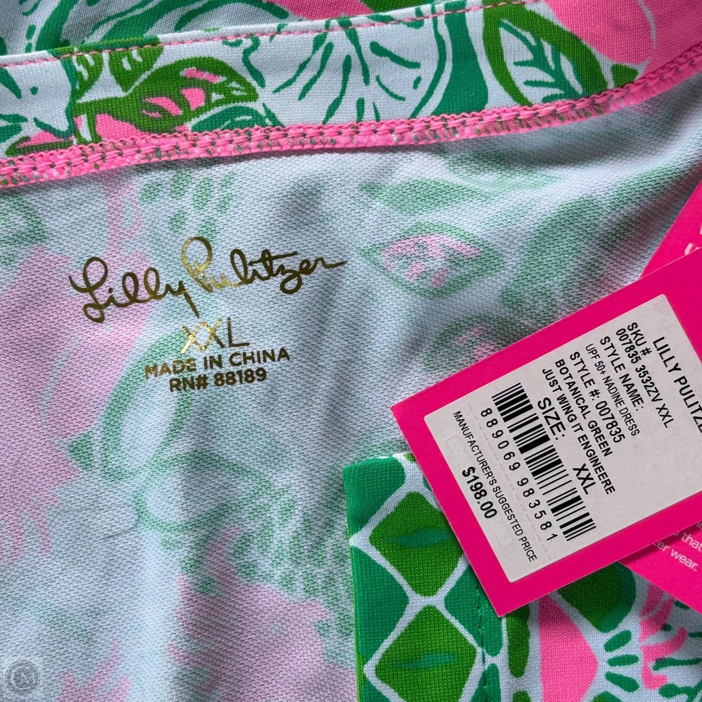 Dress Designer By Lilly Pulitzer In Green & Pink, Size: Xxl