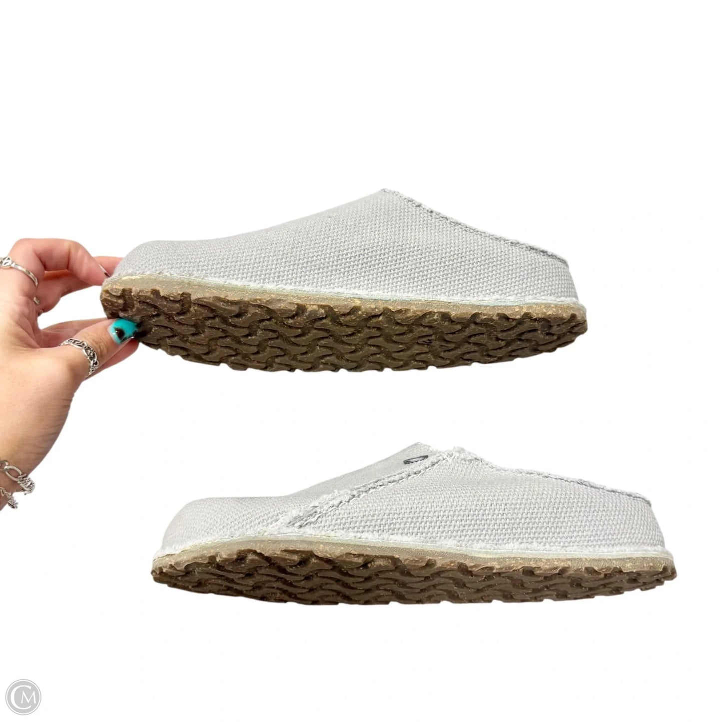 Shoes Flats By Birkenstock In Grey, Size: 7