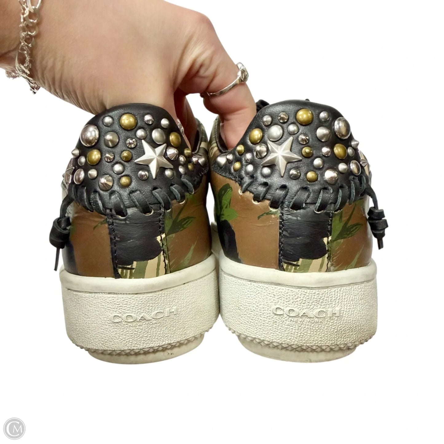 Shoes Designer By Coach In Black & Green, Size: 7