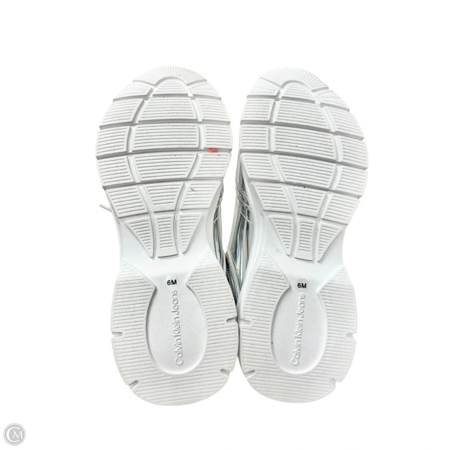 Shoes Sneakers By Calvin Klein In Silver, Size: 6