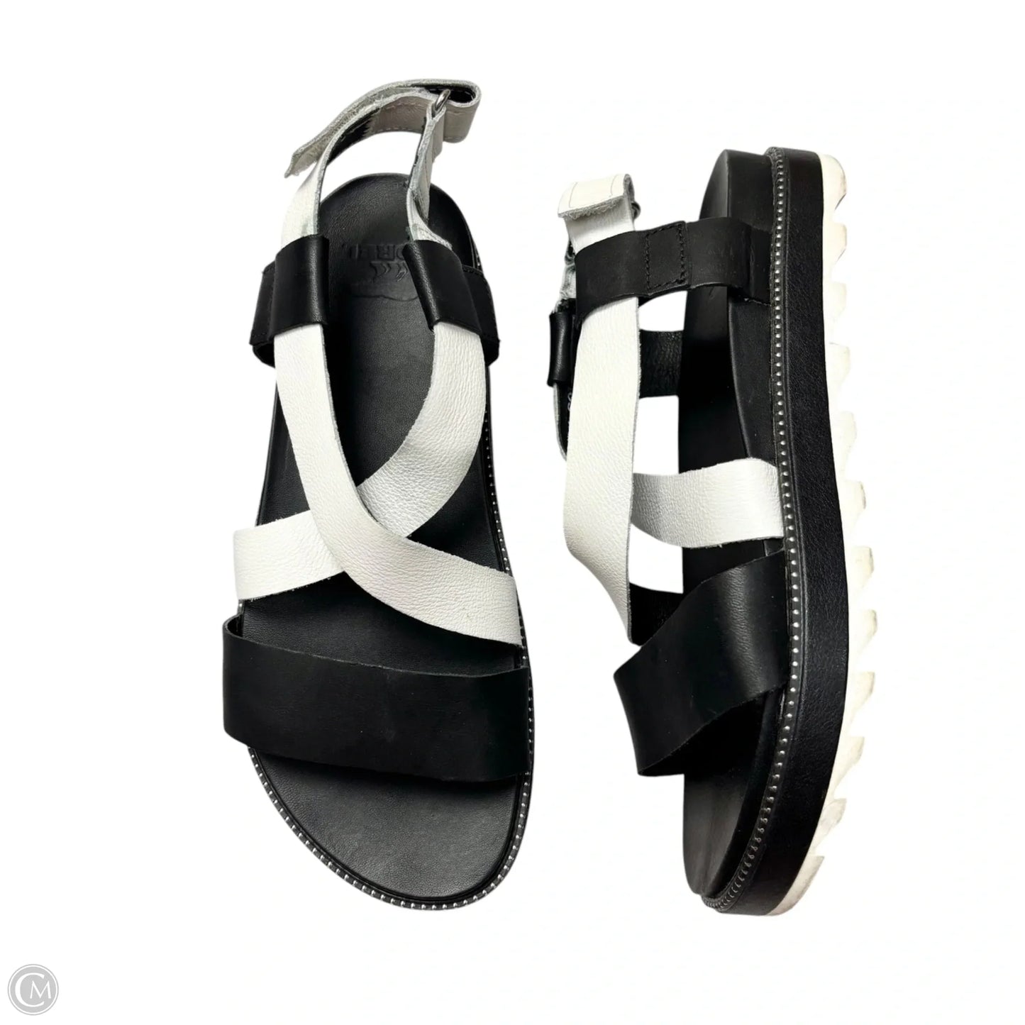 Sandals Flats By Sorel In Black & White, Size: 7.5