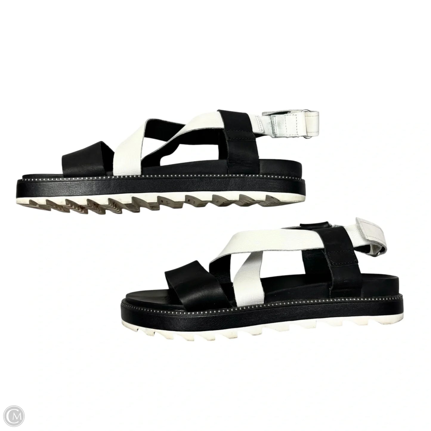 Sandals Flats By Sorel In Black & White, Size: 7.5