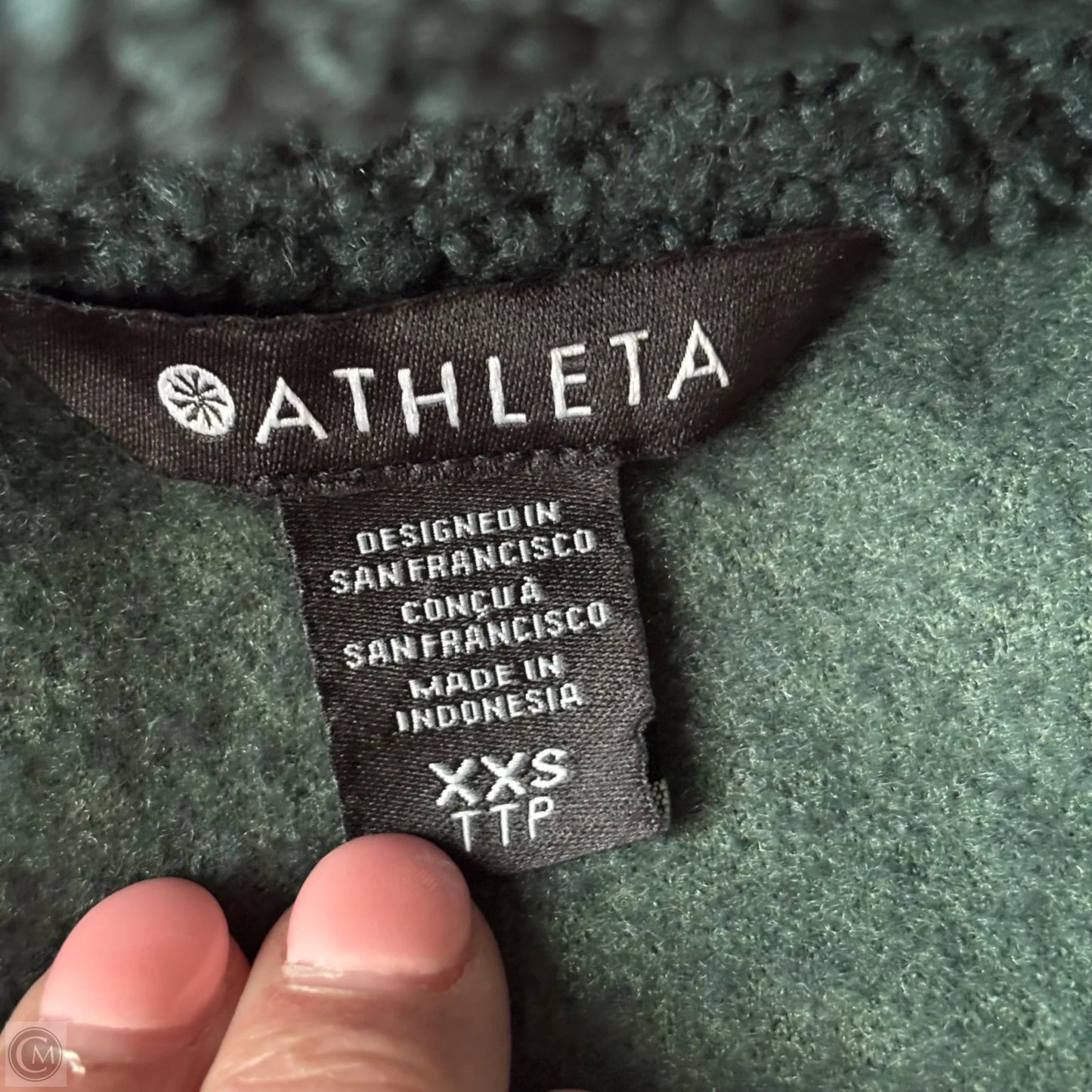 Sweatshirt Collar By Athleta In Green, Size: Xxs