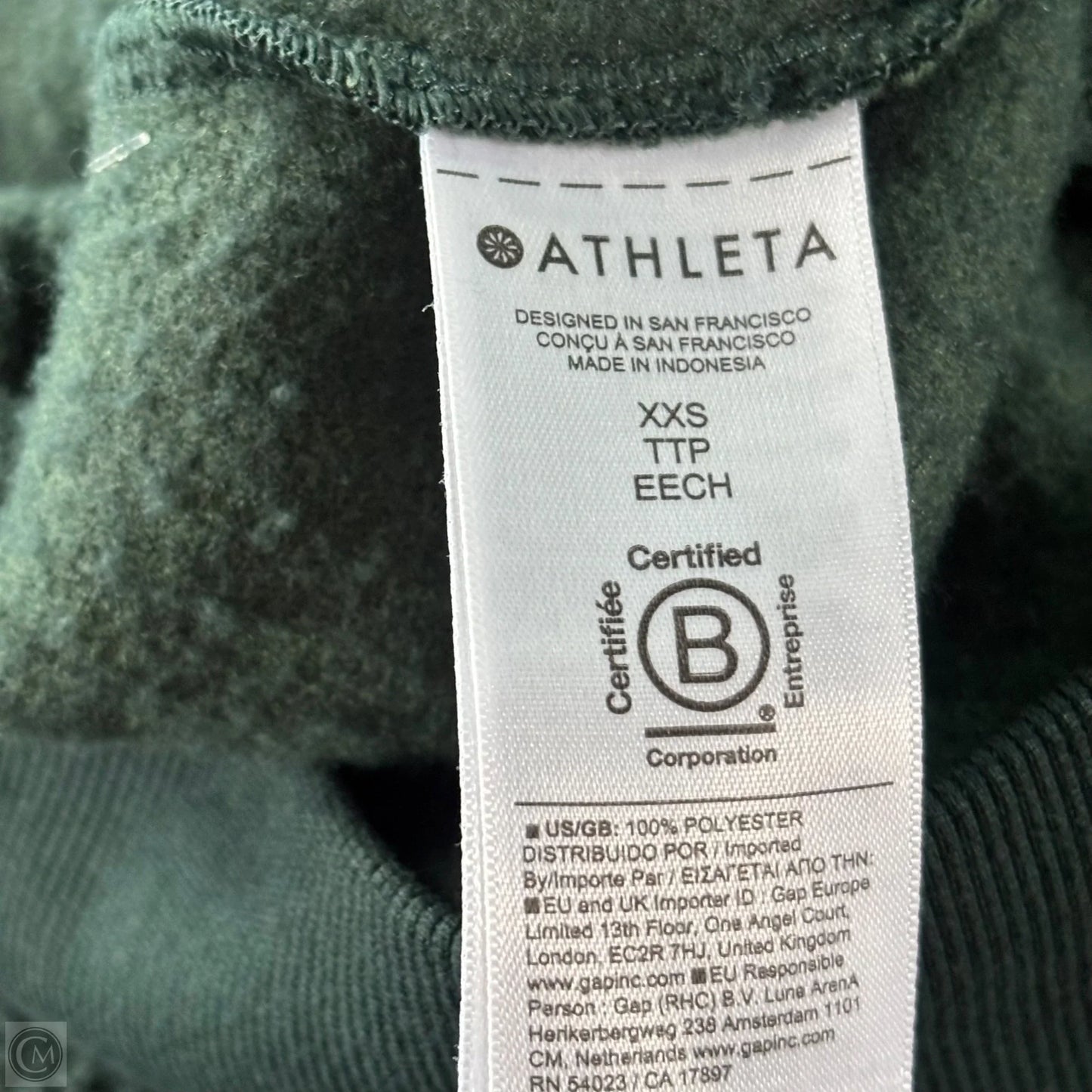 Sweatshirt Collar By Athleta In Green, Size: Xxs