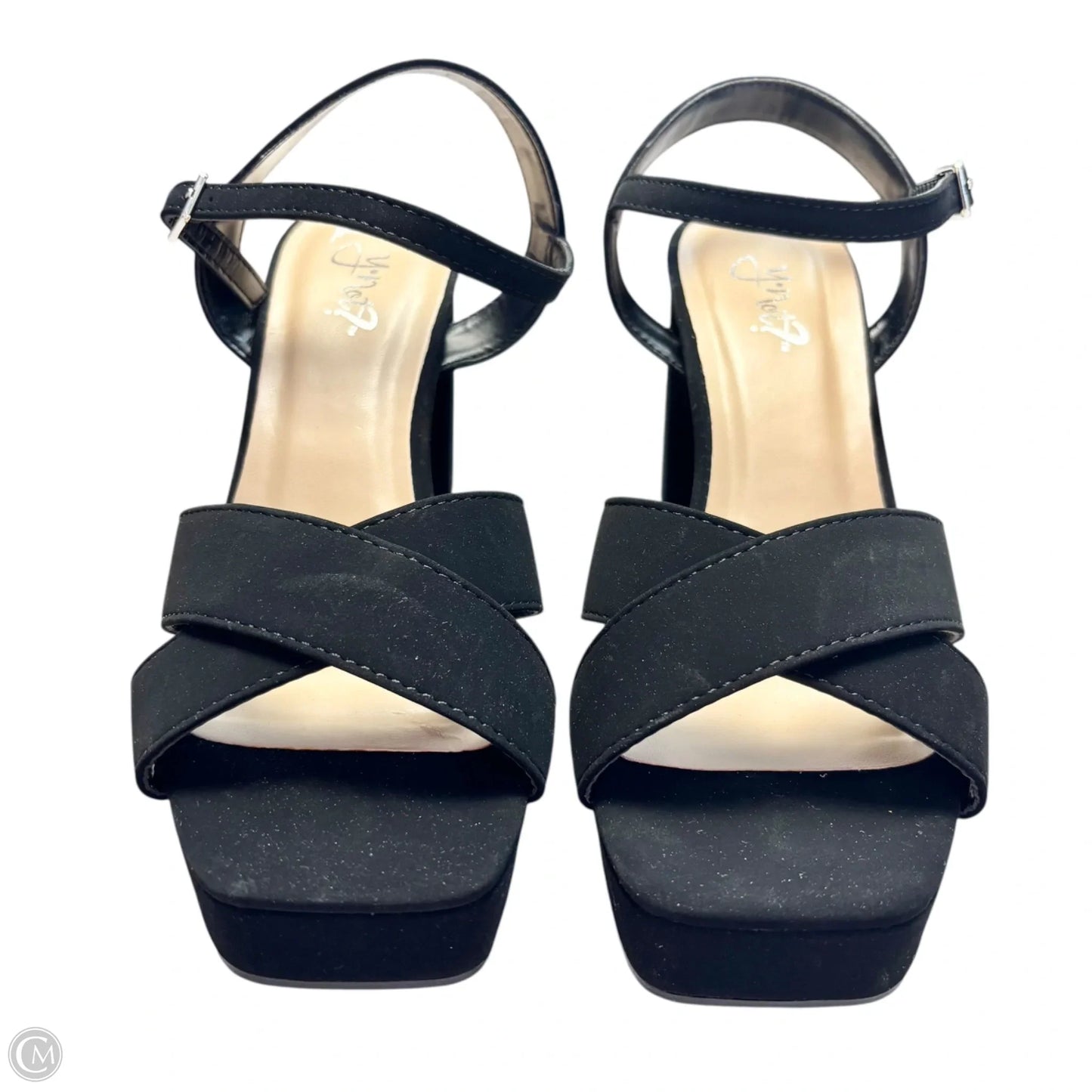 Sandals Heels Block By Y Not? In Black, Size: 7.5