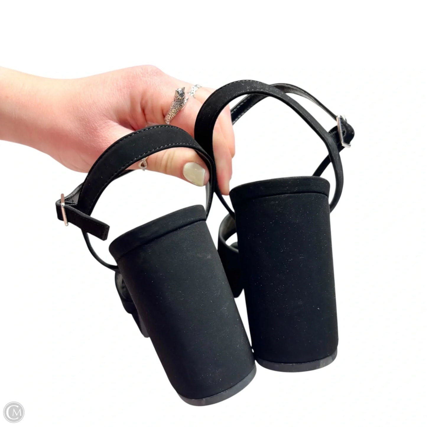 Sandals Heels Block By Y Not? In Black, Size: 7.5
