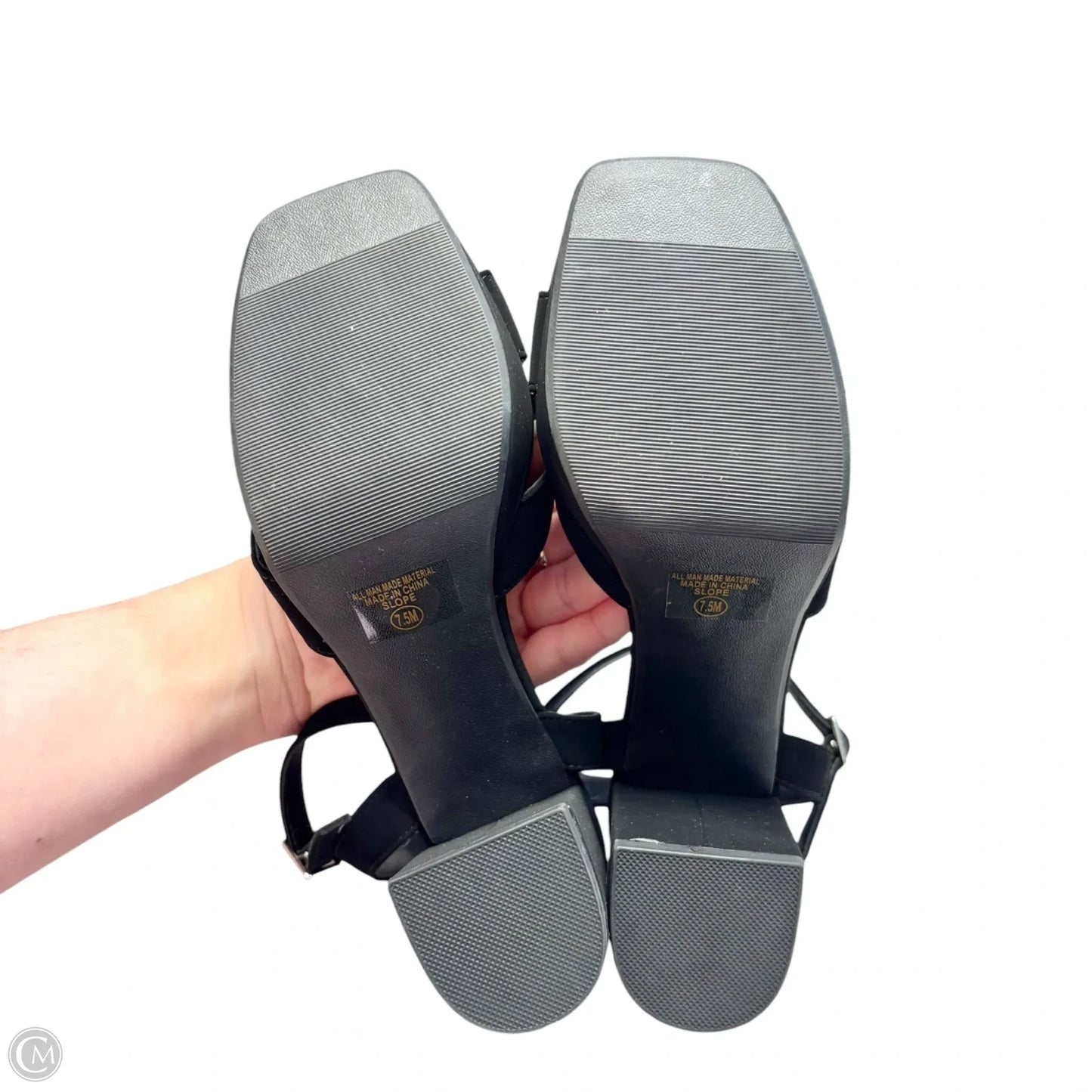 Sandals Heels Block By Y Not? In Black, Size: 7.5