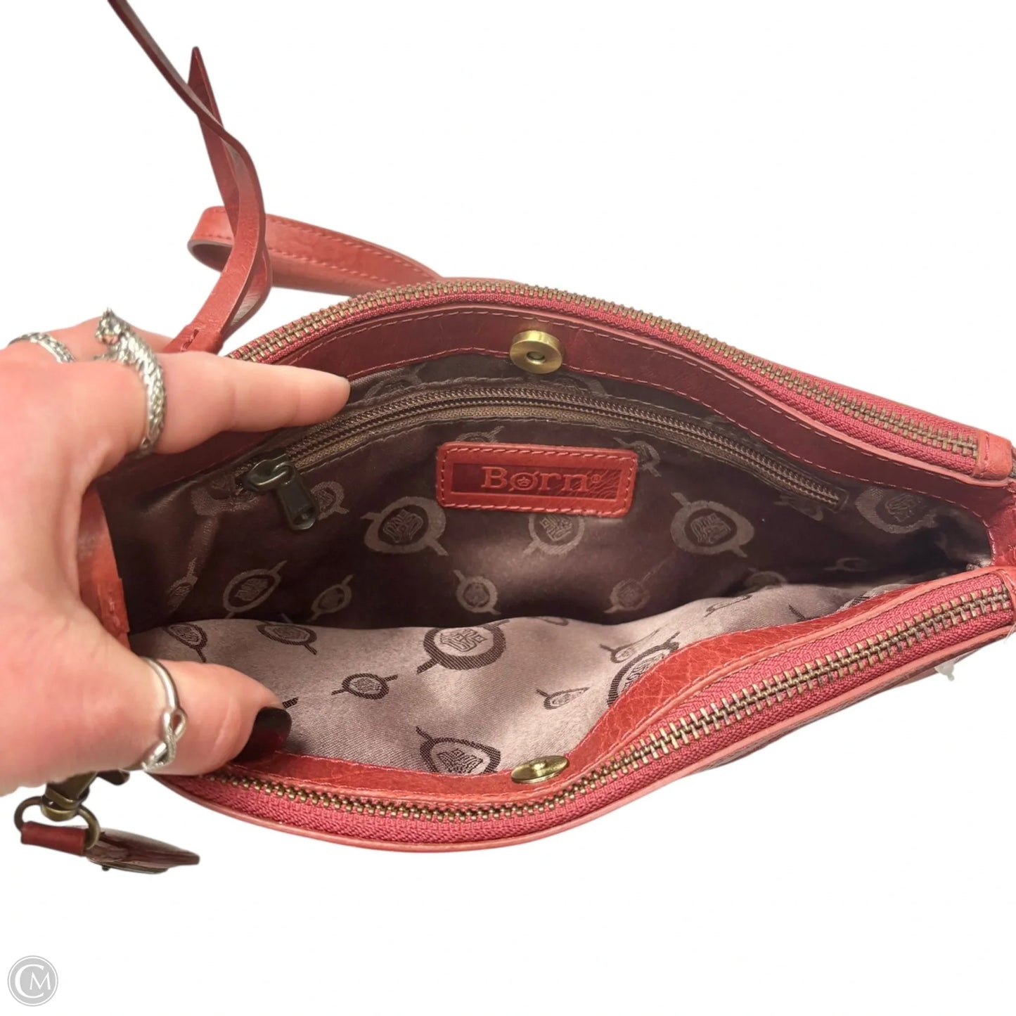 Crossbody Leather By Born, Size: Small