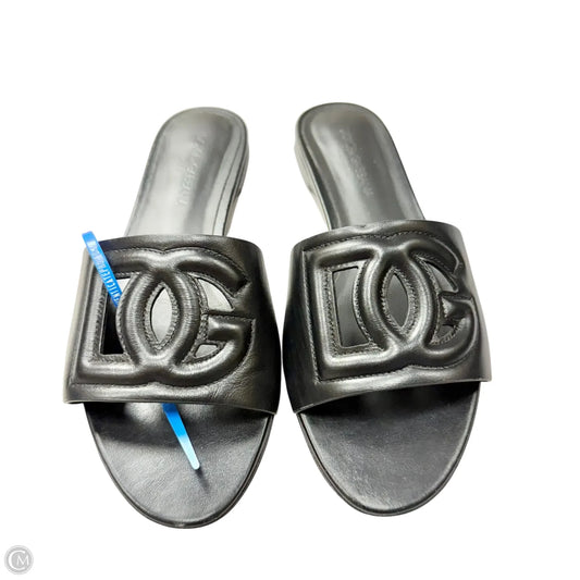 Sandals Luxury Designer By Dolce And Gabbana In Black, Size: 5.5