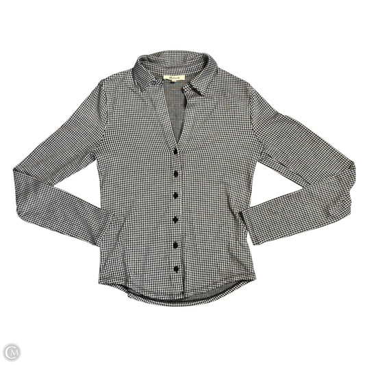 Top Long Sleeve By Madewell In Checkered Pattern, Size: S