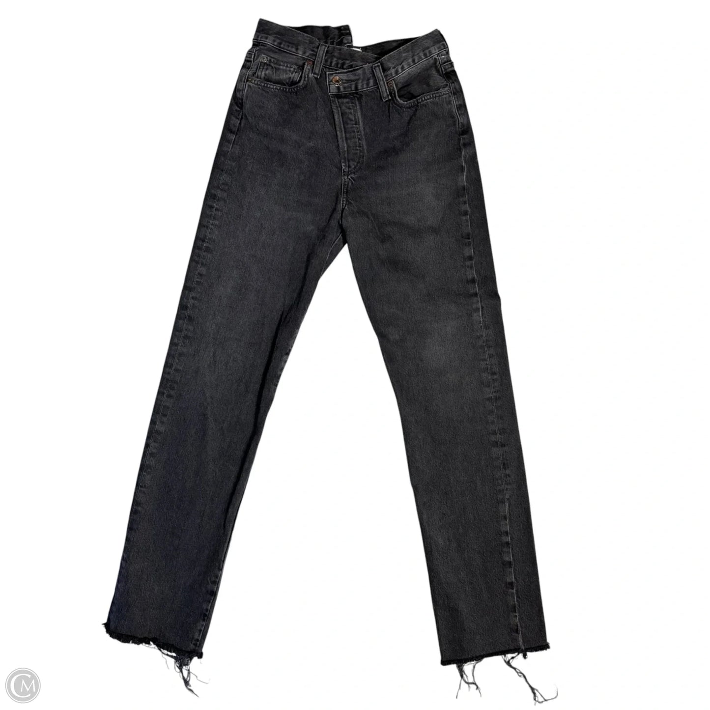 Jeans Straight By Agolde In Black Denim, Size: 2