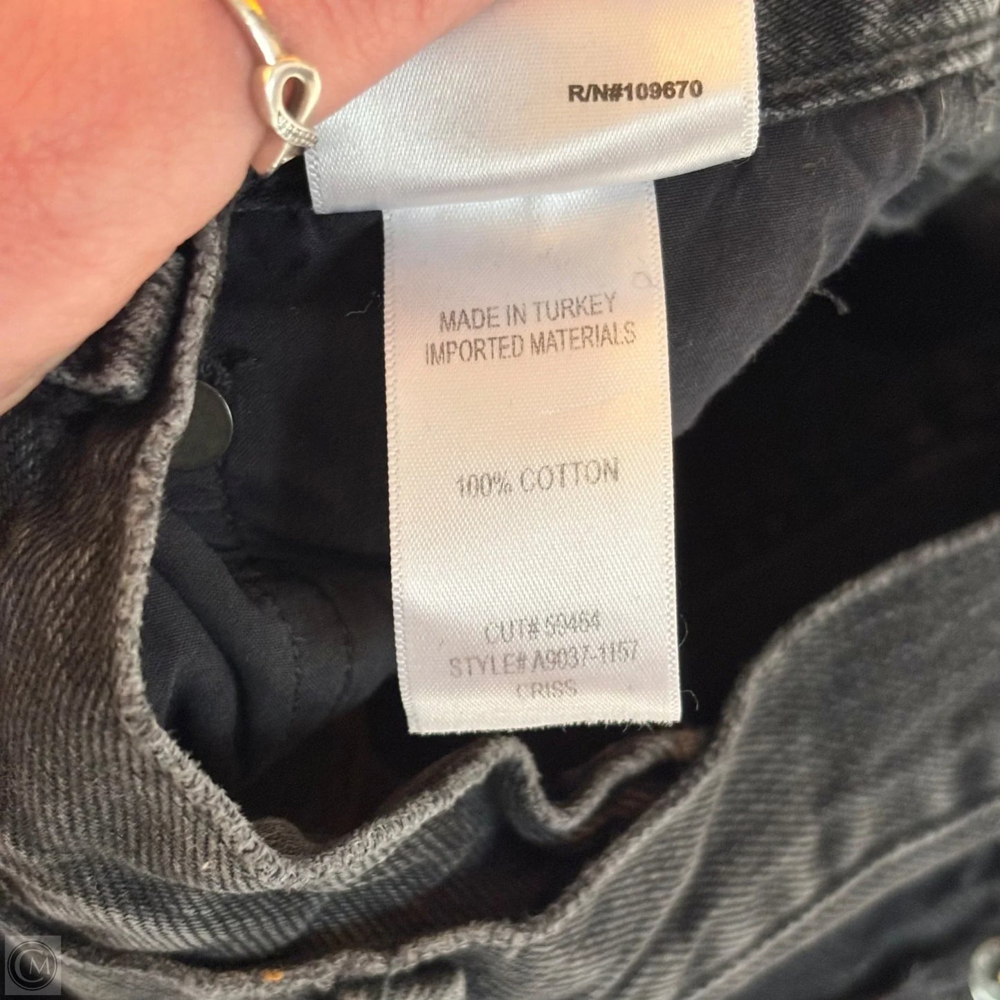 Jeans Straight By Agolde In Black Denim, Size: 2