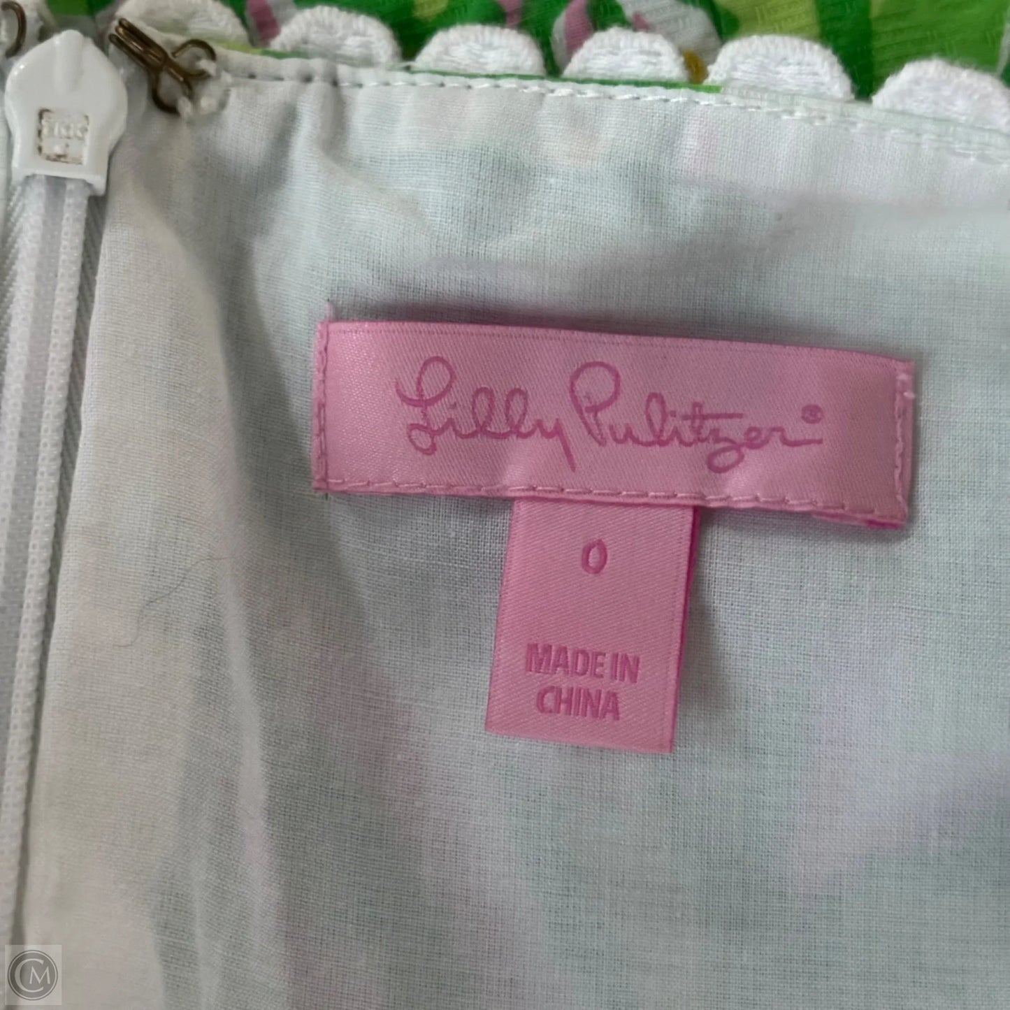 Dress Designer By Lilly Pulitzer In Green & White, Size: Xs