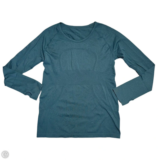 Athletic Top Long Sleeve Crewneck By Lululemon In Teal, Size: L