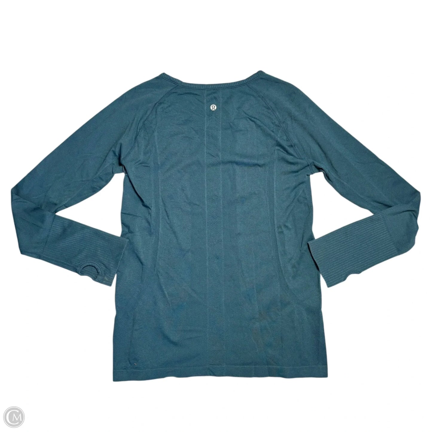 Athletic Top Long Sleeve Crewneck By Lululemon In Teal, Size: L