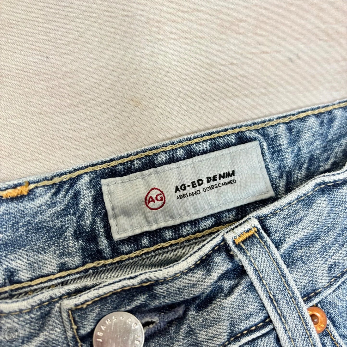 Jeans Straight By Ag Jeans In Blue Denim, Size: 6