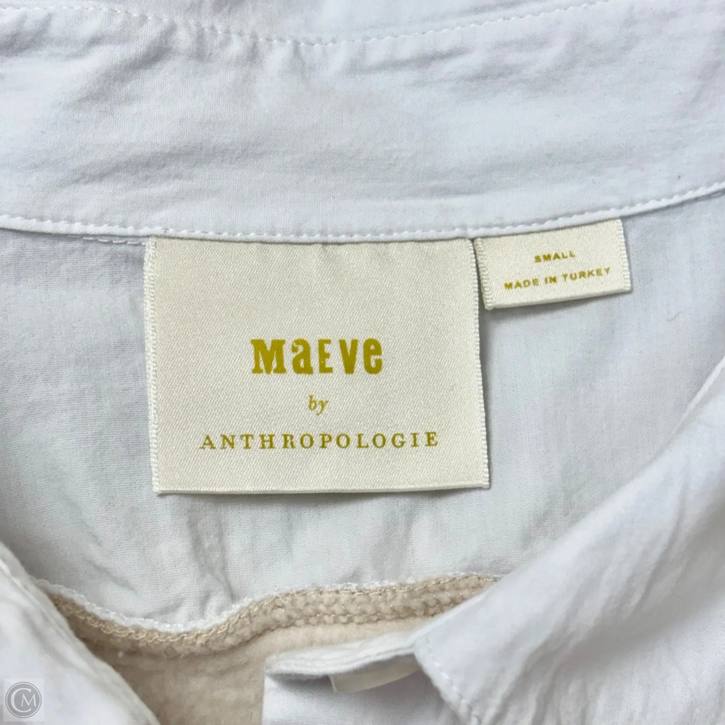 Sweatshirt Collar By Maeve In Beige, Size: S