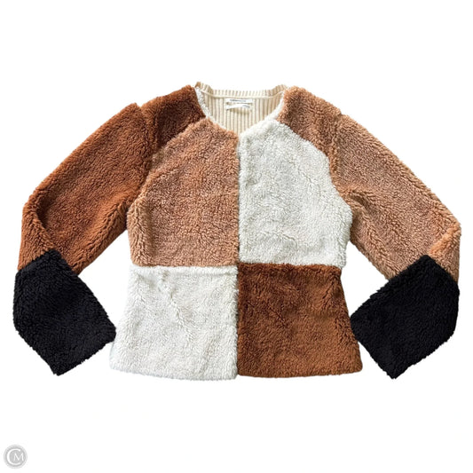 Sweater Cardigan By Anthropologie In Cream & Tan, Size: S