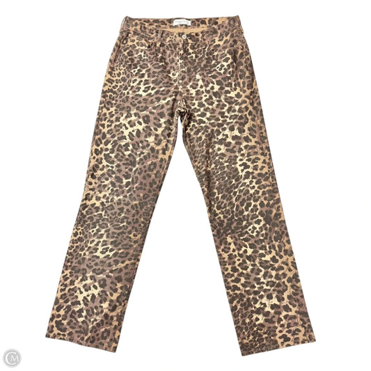 Jeans Boot Cut By Abercrombie And Fitch In Animal Print, Size: 8