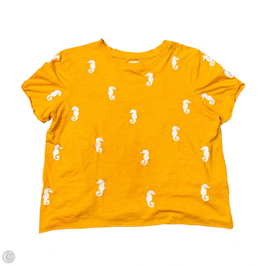 Top Short Sleeve By Maeve In Yellow, Size: Osfm