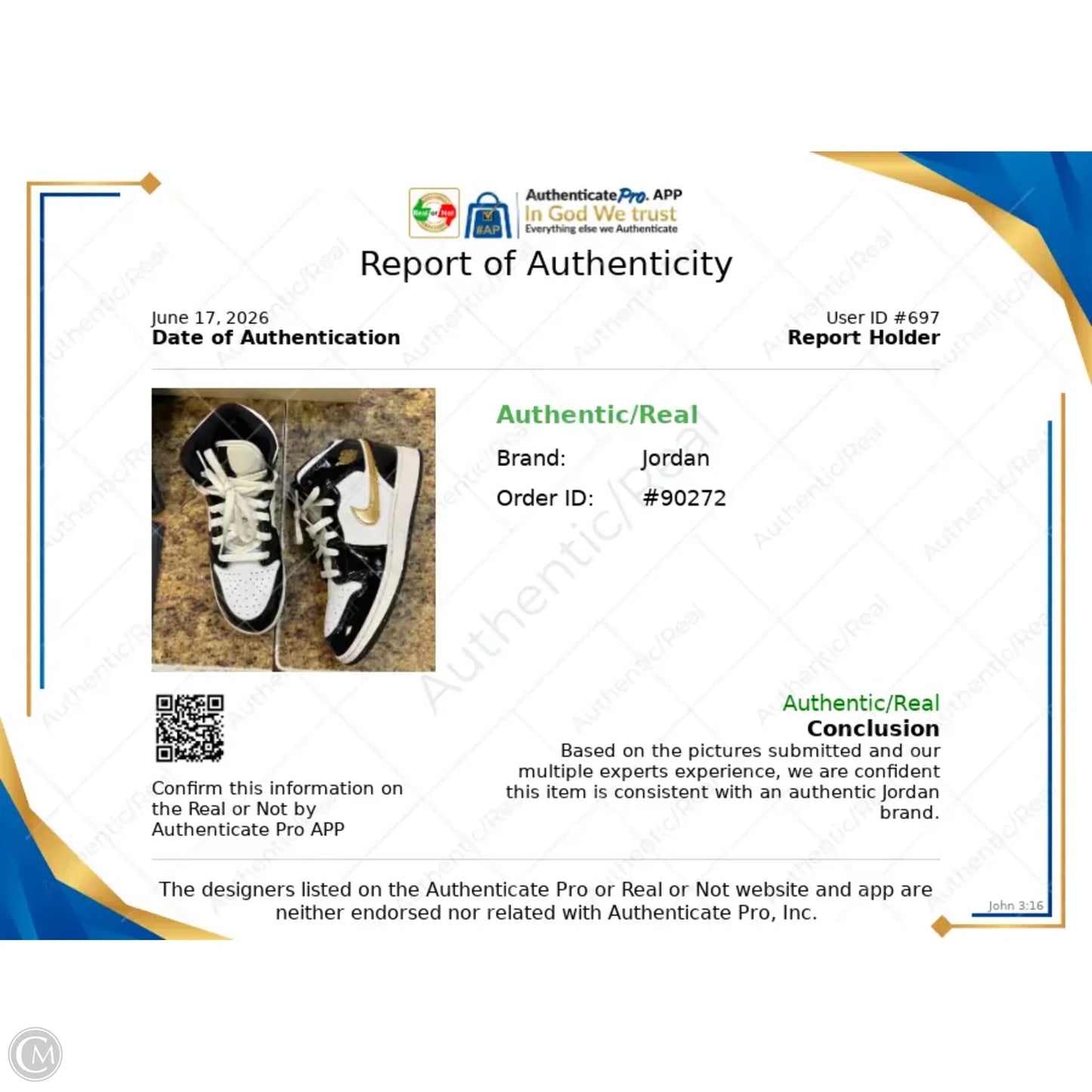 Shoes Luxury Designer By Jordan In Black & White, Size: 8.5